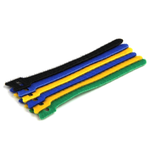 Hook And Loop Cable Ties Black Blue Yellow Green